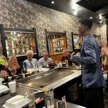 Large group celebration at Jinbeh restaurant