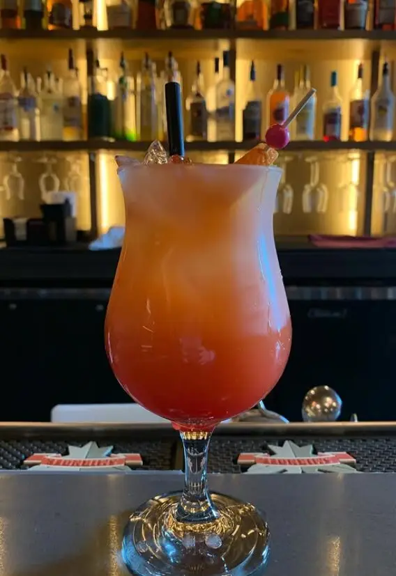 Jinbeh Punch — house specialty tropical cocktail