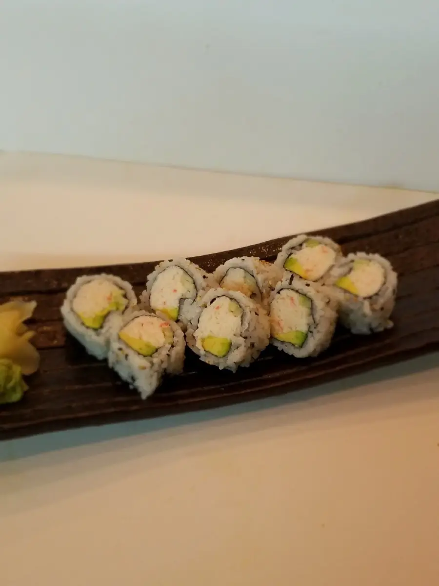 California Roll, crab, avocado, and cucumber classic