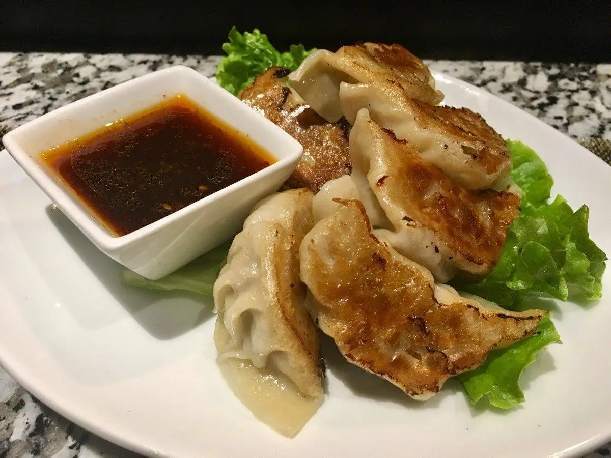 Pan-fried gyoza potstickers