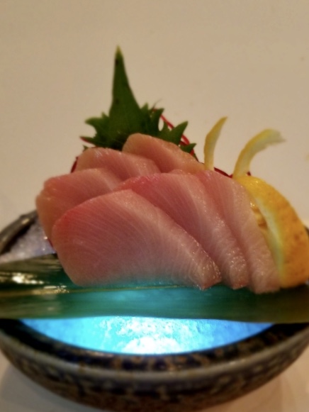 Yellowtail Sashimi, buttery hamachi with delicate flavor